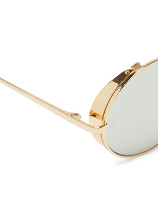 Detail View - Click To Enlarge - LINDA FARROW - Spoiler metal round aviator sunglasses