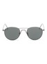 Main View - Click To Enlarge - LINDA FARROW - Metal oval aviator sunglasses