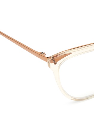 Detail View - Click To Enlarge - LINDA FARROW - Acetate front metal cat eye optical glasses