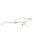 Figure View - Click To Enlarge - LINDA FARROW - Acetate front metal cat eye optical glasses