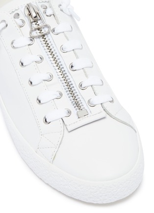 Detail View - Click To Enlarge - ASH - 'Nirvana' star patch leather zip sneakers