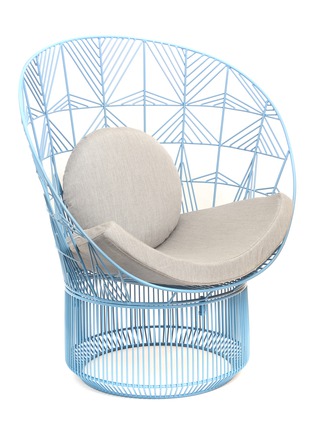 Main View - Click To Enlarge - BEND GOODS - Peacock lounge chair — Pastel Blue