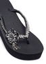 Detail View - Click To Enlarge - UZURII - 'Swan' floral embellished wedge thong sandals