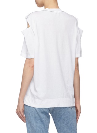 Back View - Click To Enlarge - BASSIKE - Organic cotton cold shoulder T-shirt