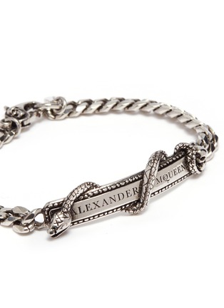Detail View - Click To Enlarge - ALEXANDER MCQUEEN - Logo skull tab chain bracelet