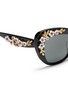 Detail View - Click To Enlarge - - - Floral appliqué acetate cat eye sunglasses