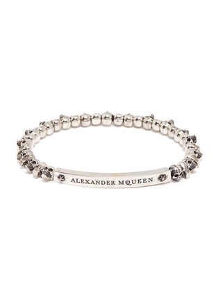 Main View - Click To Enlarge - ALEXANDER MCQUEEN - Logo bar skull charm bracelet
