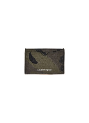 Main View - Click To Enlarge - ALEXANDER MCQUEEN - Dancing skeleton camouflage print leather card holder