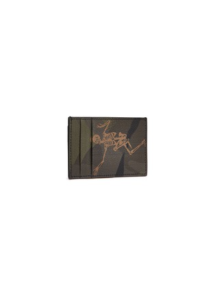 Figure View - Click To Enlarge - ALEXANDER MCQUEEN - Dancing skeleton camouflage print leather card holder
