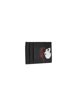 Figure View - Click To Enlarge - ALEXANDER MCQUEEN - Skull and crow print leather card holder
