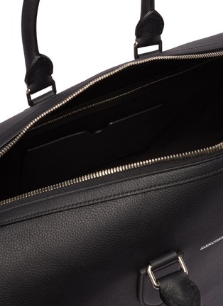 Detail View - Click To Enlarge - ALEXANDER MCQUEEN - Logo print leather weekend duffle bag