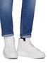 Figure View - Click To Enlarge - ALEXANDER MCQUEEN - Chunky outsole logo panel leather high top sneakers