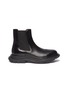 Main View - Click To Enlarge - ALEXANDER MCQUEEN - Panelled leather wedge Chelsea boots