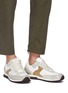 Figure View - Click To Enlarge - ACNE STUDIOS - Caged suede panel mesh sneakers