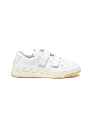 Main View - Click To Enlarge - ACNE STUDIOS - Face patch strap leather sneakers