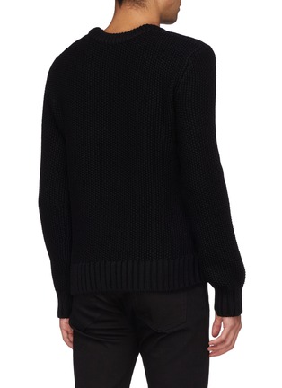 Back View - Click To Enlarge - HELMUT LANG - Coated panel wool chunky knit sweater