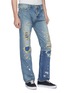 Front View - Click To Enlarge - NOVE - Paint splatter rip-and-repair straight leg jeans