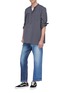 Figure View - Click To Enlarge - NOVE - Colourblock straight leg jeans