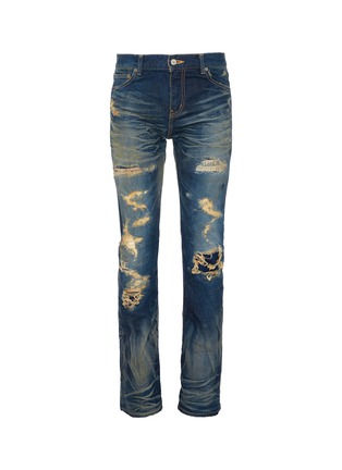 Main View - Click To Enlarge - NOVE - Rip-and-repair slim fit jeans
