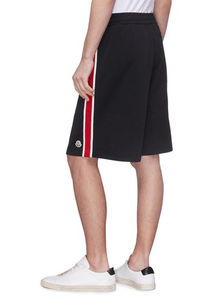 Back View - Click To Enlarge - MONCLER - Stripe outseam sweat shorts