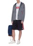 Figure View - Click To Enlarge - MONCLER - Stripe outseam sweat shorts