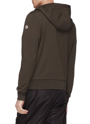 Back View - Click To Enlarge - MONCLER - Stripe zip placket hoodie