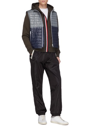 Figure View - Click To Enlarge - MONCLER - Stripe zip placket hoodie