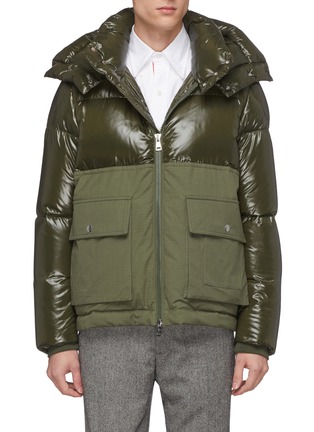 Main View - Click To Enlarge - MONCLER - Ripstop panel hooded down puffer jacket