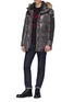 Figure View - Click To Enlarge - MONCLER - Coyote fur trim hood panelled down puffer jacket