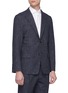 Front View - Click To Enlarge - TOMORROWLAND - Textured herringbone soft blazer