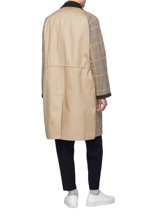Back View - Click To Enlarge - TOMORROWLAND - Twill panel houndstooth check coat