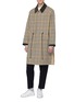 Front View - Click To Enlarge - TOMORROWLAND - Twill panel houndstooth check coat