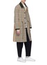 Figure View - Click To Enlarge - TOMORROWLAND - Twill panel houndstooth check coat