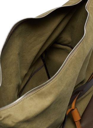 Detail View - Click To Enlarge - LOEWE - 'Hobo' shearling pocket XL canvas backpack
