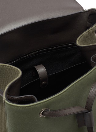 Detail View - Click To Enlarge - LOEWE - 'Puzzle' colourblock leather panel canvas backpack