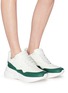 Figure View - Click To Enlarge - ALEXANDER MCQUEEN - Oversized outsole colourblock leather sneakers