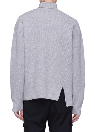 Back View - Click To Enlarge - SOLID HOMME - Split hem turtleneck sweater