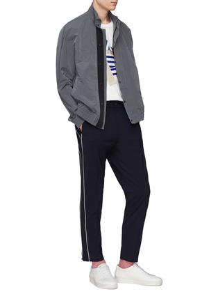 Figure View - Click To Enlarge - SOLID HOMME - Layered collar windbreaker jacket