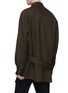 Back View - Click To Enlarge - SOLID HOMME - Belted wool twill shirt jacket