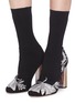 Figure View - Click To Enlarge - ALEXANDER MCQUEEN - Mirror heel embroidered sock boots