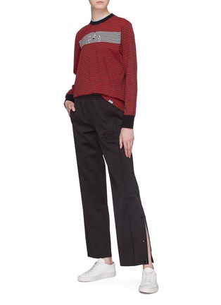 Figure View - Click To Enlarge - PROENZA SCHOULER - PSWL button outseam graphic embroidered track pants