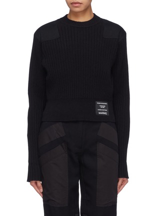 Main View - Click To Enlarge - PROENZA SCHOULER - PSWL canvas patch cropped rib knit sweater