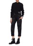 Figure View - Click To Enlarge - PROENZA SCHOULER - PSWL canvas patch cropped rib knit sweater