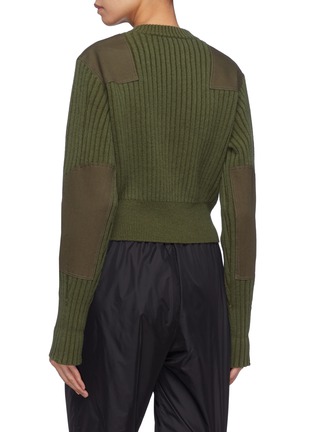 Back View - Click To Enlarge - PROENZA SCHOULER - PSWL canvas patch cropped rib knit sweater