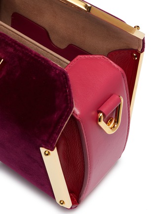 Detail View - Click To Enlarge - ALEXANDER MCQUEEN - 'Box Bag 16' in velvet and leather