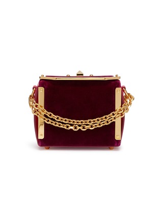 Main View - Click To Enlarge - ALEXANDER MCQUEEN - 'Box Bag 16' in velvet and leather