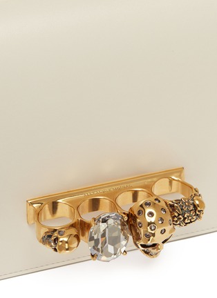 Detail View - Click To Enlarge - ALEXANDER MCQUEEN - 'The Jewelled Satchel' in leather with Swarovski crystal knuckle