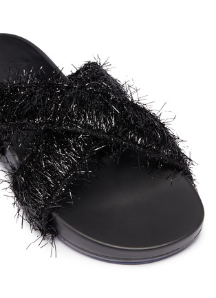 Detail View - Click To Enlarge - FIGS BY FIGUEROA - 'Figomatic' cross strap tinsel slide sandals