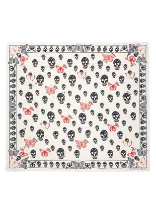 Main View - Click To Enlarge - ALEXANDER MCQUEEN - Butterfly Multiskull modal-wool scarf
