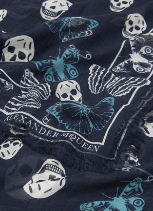Detail View - Click To Enlarge - ALEXANDER MCQUEEN - Butterfly Multiskull modal-wool scarf